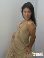 Dynamic pose hand pressed to thigh