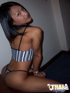 Asian shemale Pa stripping underwear and baring nice tits